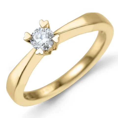 0,10 ct Solitär ring aus 14 Karat Gold