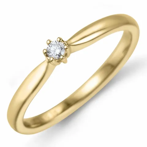 0,05 ct Solitärring aus 14 Karat Gold