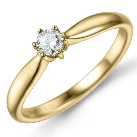 0,10 ct Solitär ring aus 14 Karat Gold