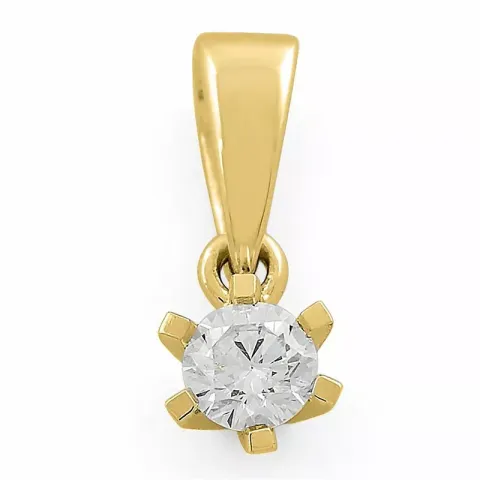 Diamant Solitäranhänger in 14 karat Gold 0,10 ct