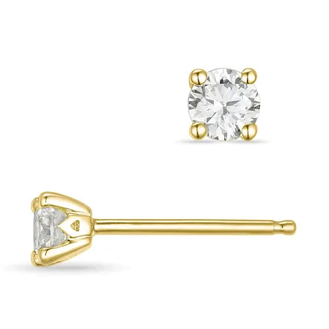 2 x 0,20 ct Solitärohrstecker in 14 Karat Gold mit Diamant 