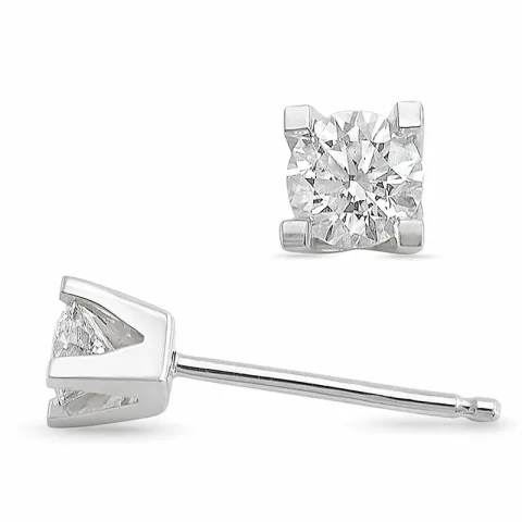 2 x 0,20 ct Solitärohrstecker in 14 Karat Weißgold mit Diamant