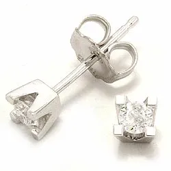 2 x 0,10 ct solitärohrstecker aus 14 karat weißgold