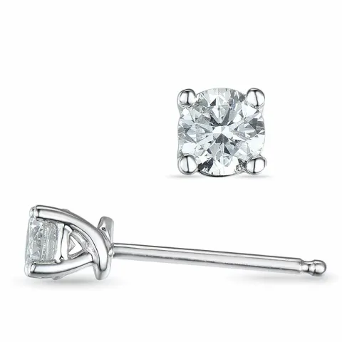 2 x 0,20 ct Solitärohrstecker in 14 Karat Weißgold mit Diamant
