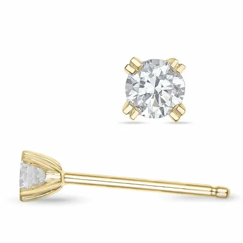 2 x 0,10 ct Solitärohrstecker in 14 Karat Gold mit Diamant 