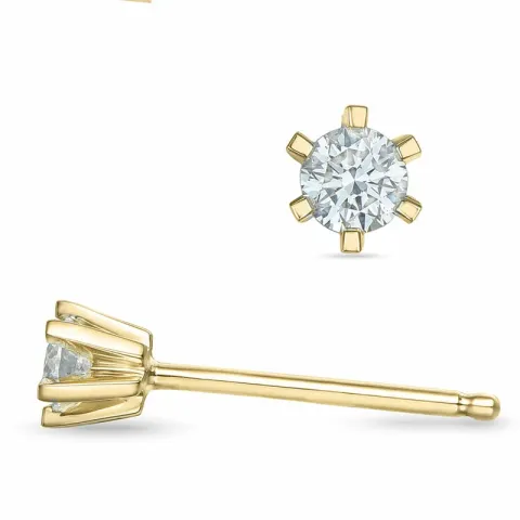 2 x 0,10 ct Solitärohrstecker in 14 Karat Gold mit Diamant 