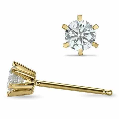 2 x 0,20 ct Solitärohrstecker in 14 Karat Gold mit Diamant 