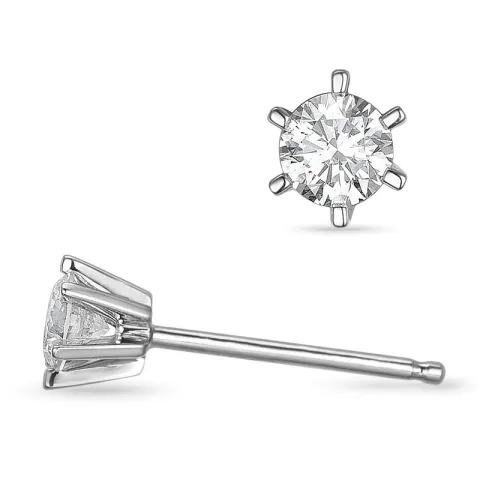 2 x 0,30 ct Solitärohrstecker in 14 Karat Weißgold mit Diamant