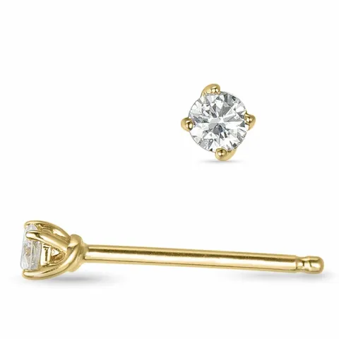 2 x 0,10 ct Solitärohrstecker in 14 Karat Gold mit Diamant