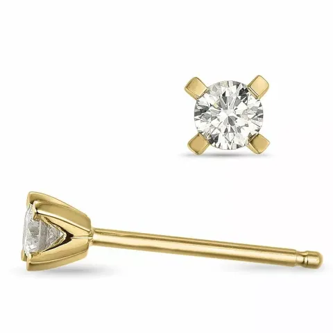 2 x 0,10 ct Solitärohrstecker in 14 Karat Gold mit Diamant 