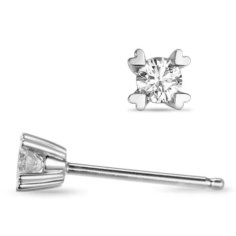2 x 0,20 ct Solitärohrstecker in 14 Karat Weißgold mit Diamant