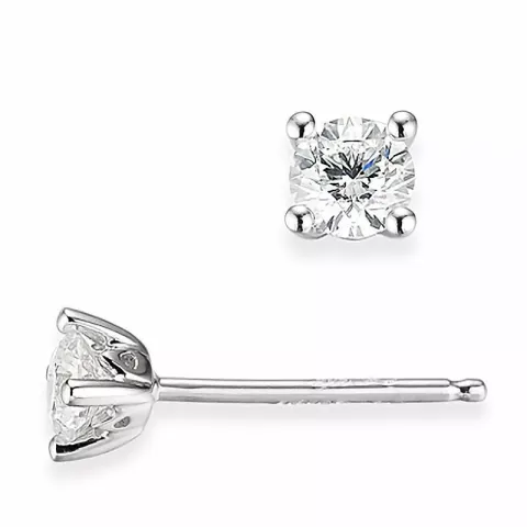 2 x 0,20 ct Solitärohrstecker in 14 Karat Weißgold mit Diamant