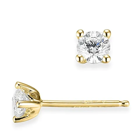 2 x 0,30 ct Solitärohrstecker in 14 Karat Gold mit Diamant