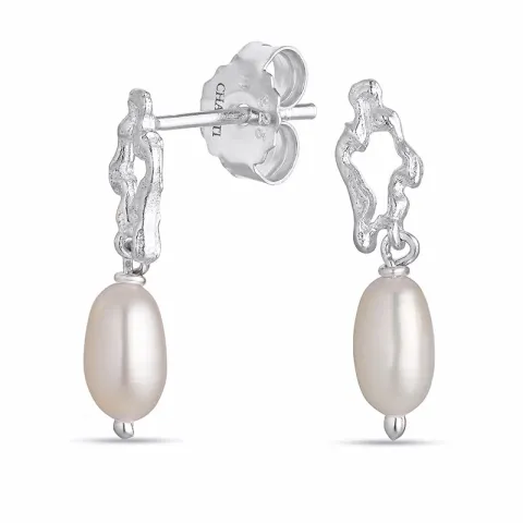 Perle Ohrringe in Silber - Lumé Etched