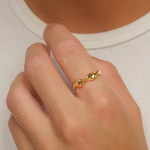 gewunden Ring aus vergoldetem Sterlingsilber