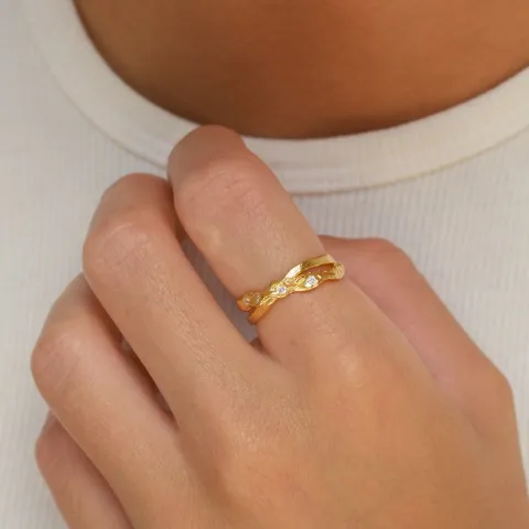 Zirkon Ring aus vergoldetem Sterlingsilber