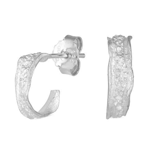 11,5 mm Halbkreolen in Silber - Lumé Etched