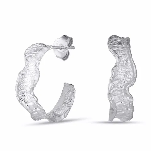 22 mm Halbkreolen in Silber - Lumé Etched