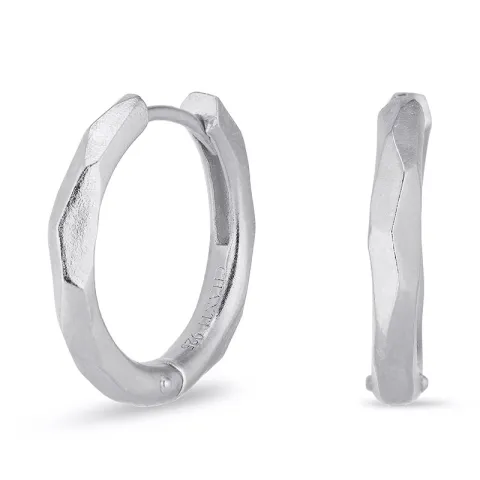 15 mm Kreole in Silber - Lumé Etched