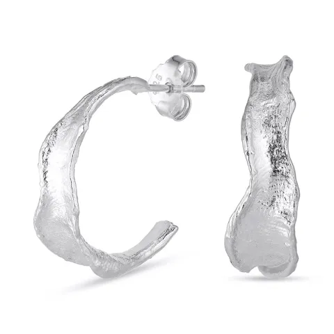 22 mm Halbkreolen in Silber - Lumé Etched