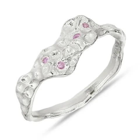 pink Zirkon Ring aus Silber