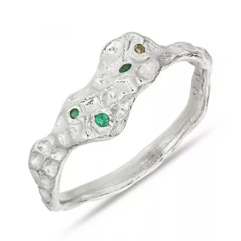 grünem Zirkon Ring aus Silber