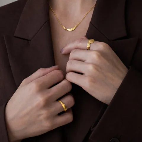 Halskette aus vergoldetem Sterlingsilber - Lumé Etched