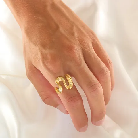 Ring aus vergoldetem Sterlingsilber - Lumé Etched