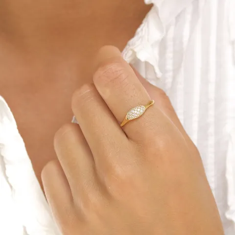 Zirkon Ring aus vergoldetem Sterlingsilber - Lumé Illume