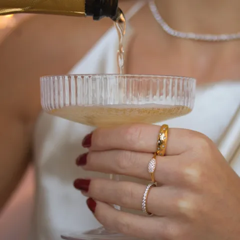 Zirkon Ring aus vergoldetem Sterlingsilber - Lumé Illume