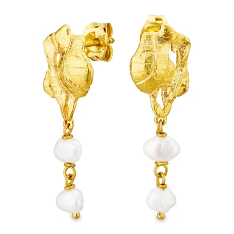 Perle Ohrringe in vergoldetes Messing - Eliné