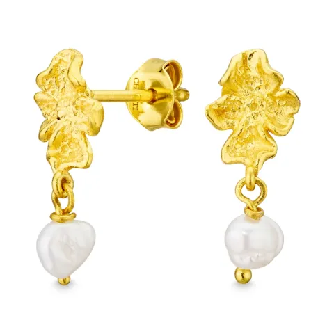 Perle Ohrringe in vergoldetes Messing - Eliné