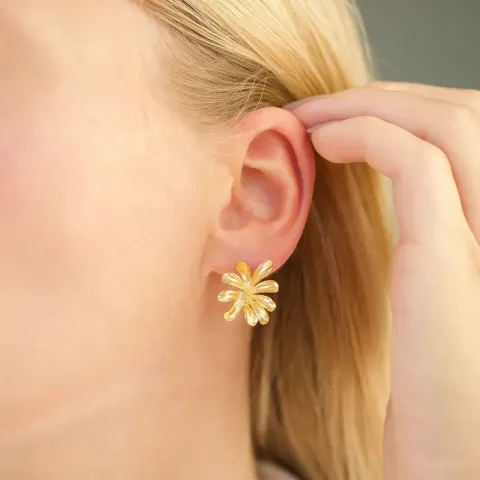 Blumen Ohrringe in vergoldetes Messing - Eliné