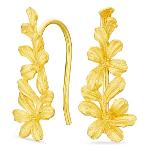 Blumen Ohrringe in vergoldetes Messing - Eliné