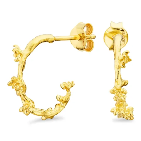 Blumen Halbkreolen in vergoldetes Messing - Eliné