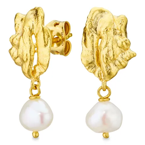 Perle Ohrringe in vergoldetes Messing - Eliné