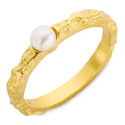 Perle Ring aus vergoldetes Messing - Eliné