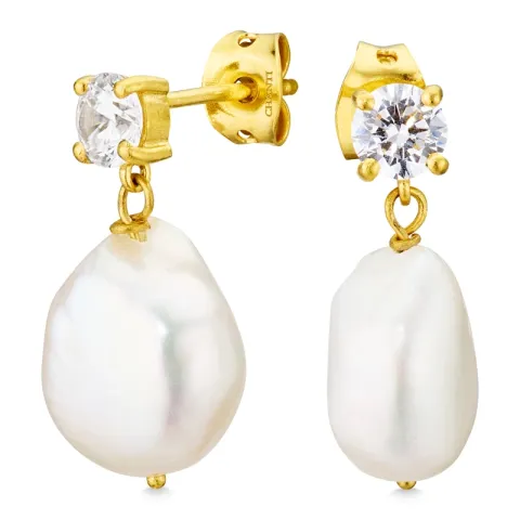 Perle Ohrringe in vergoldetes Messing - Eliné