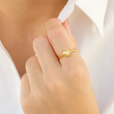 Perle Ring aus vergoldetes Messing - Eliné