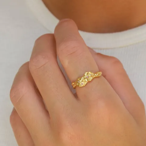 synthetische Rubin Ring aus vergoldetes Messing - Eliné