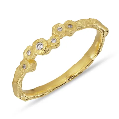 weißem Zirkon Ring aus vergoldetes Messing - Eliné