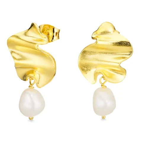 Perle Ohrringe in vergoldetes Messing - Eliné