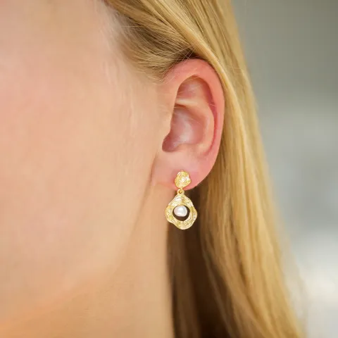 Perle Ohrringe in vergoldetes Messing - Eliné