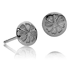 Izabel Camille Signature runden Ohrringe in schwarzes rhodiniertes Silber