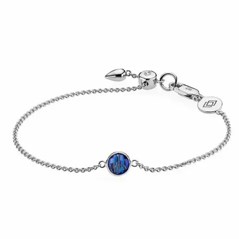 7 mm izabel camille runder armband in rhodiniertem silber dunkelblauem quarz