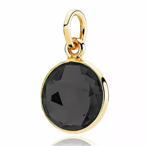 Elegant Izabel Camille runder schwarz Onyx Anhänger in vergoldetem Sterlingsilber schwarz Onyx