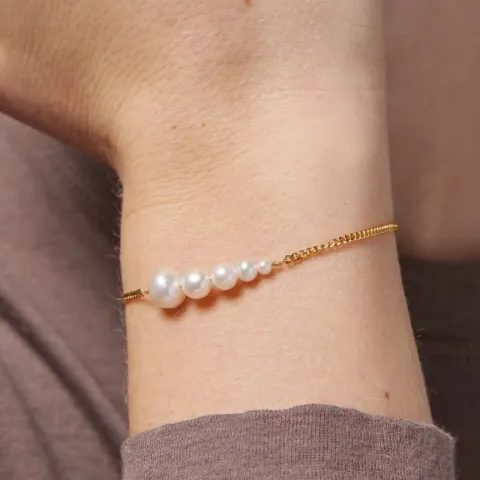 Enamel Carmen Perle Panzerarmband in vergoldetem Sterlingsilber