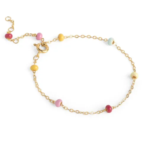 Enamel Lola Bold Rainbow Armband in vergoldetem Sterlingsilber mehrfarbigem Emaille