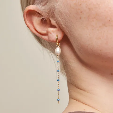 Enamel Lola Glory Cornflower ketten ohrringe in vergoldetem Sterlingsilber blauem Emaille