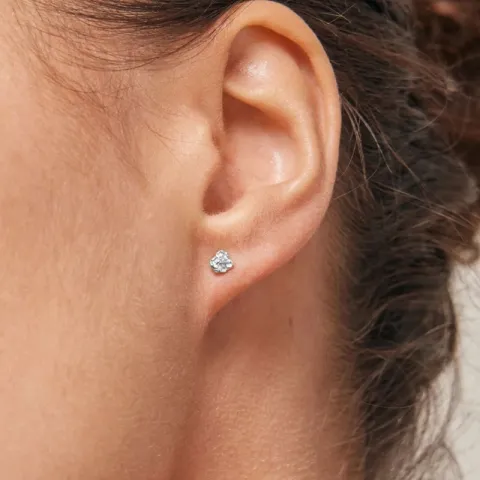4 mm Enamel Rio Mini Ohrstecker in Silber